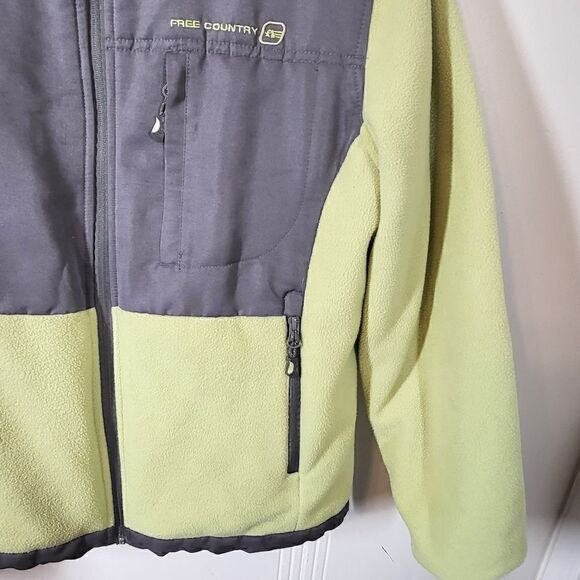Plus Size Women's Free Country Yellow & Gray Fleece Jacket - Picture 7 of 11